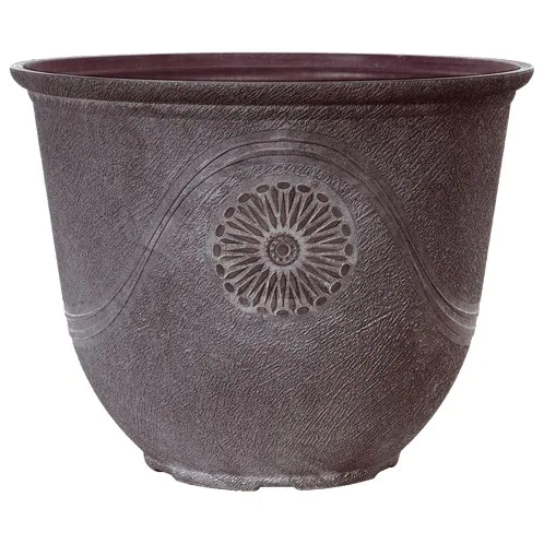 Grower Select 18.00 Anaheim Round Planter, Antique Slate, 17.99in OD x 14.02in H, 8.9 Gallon (Case of 10)