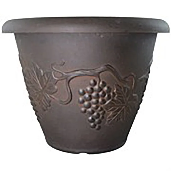 Grower Select 18.00 Grapevine Pot Black With Bronze Wash Each, 18.11in OD x 18.11in H x 13.78in Base, 10.3Gal