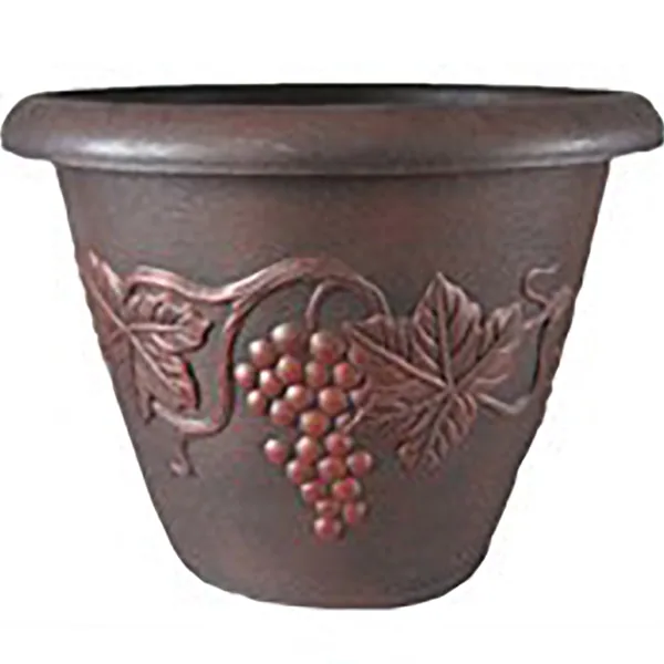 Grower Select 18.00 Grapevine Pot Black With Red Wash Each, 18.11in OD x 18.11in H x 13.78in Base, 10.3Gal