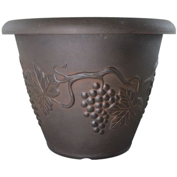 Grower Select 21.00 Grapevine Pot Black With Bronze Wash Each