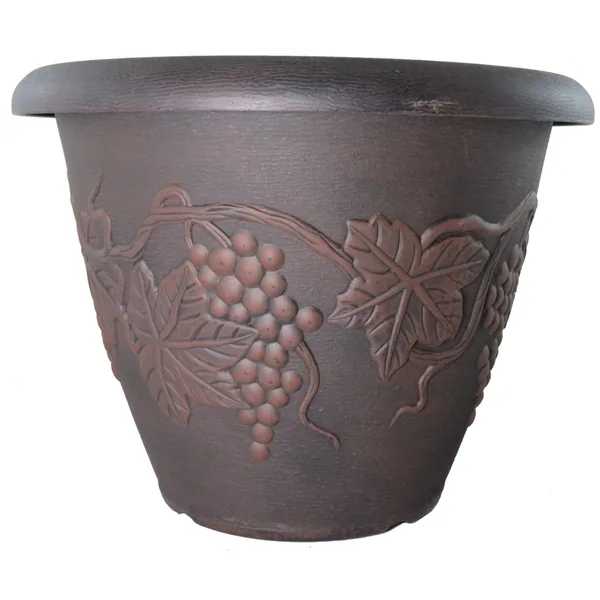 Grower Select 21.00 Grapevine Pot Black With Red Wash Each