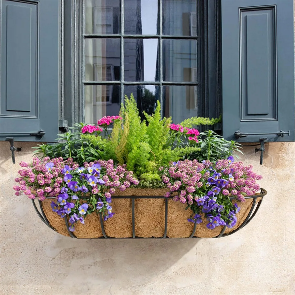 Grower Select 22.00 Floor Planter w/ Ball Feet w/ Plastic Lined Coco Liner and Hangtag - 3.95gal/15L Soil Volume Capacity - Image 2