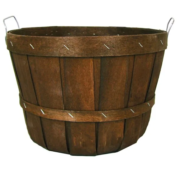 Grower Select Bushel Basket Tub Green With Wire Handle and Red Band — Case of 12