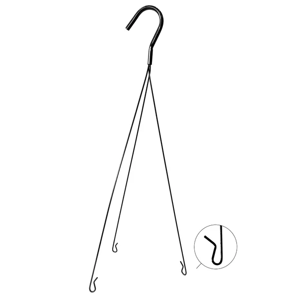 Gs Wire Hanger Black 3 Strand Fits 12" And 14" Coco Lined Hanging Baskets