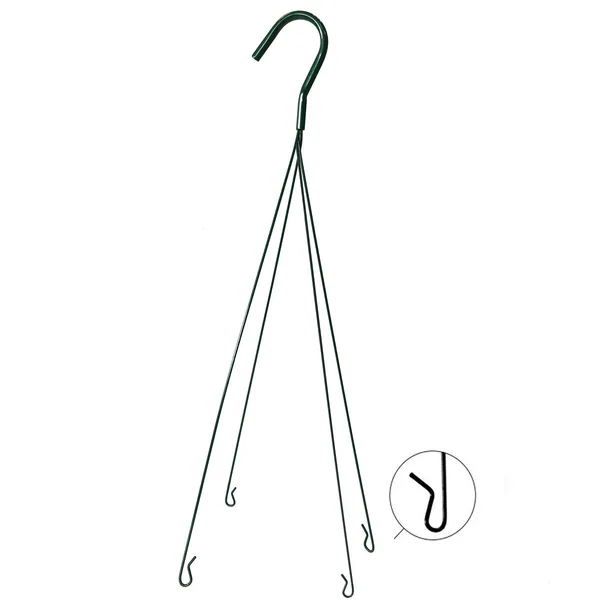 Gs Wire Hanger Green 4 Strand Fits 16" And 12" Cone Coco Lined Hanging Baskets