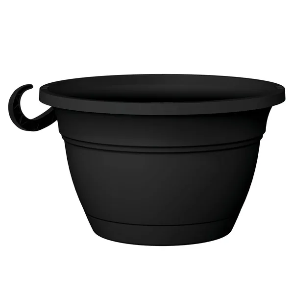 HC 12" Eclipse Round Hanging Basket Black