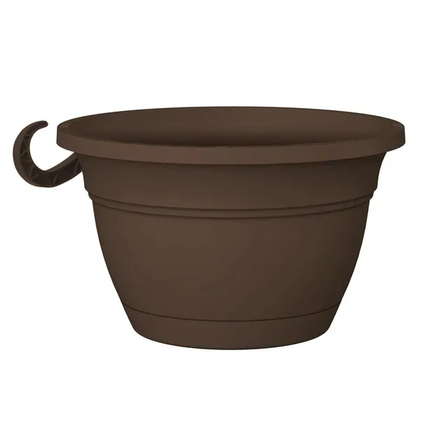 HC 12" Eclipse Round Hanging Basket Chocolate - Image 2