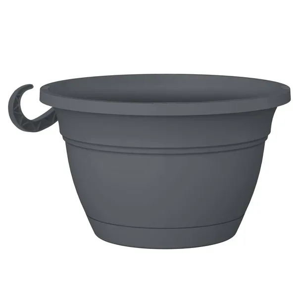 HC 12" Eclipse Round Hanging Basket Warm Gray - Image 2
