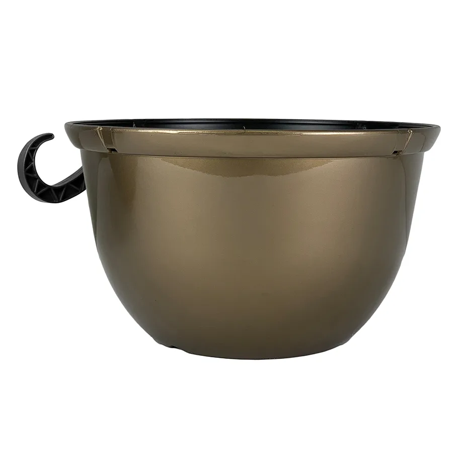 HC 12" Metallic Hanging Basket Pewter - Image 2