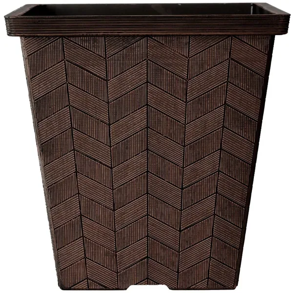 HC 14" Borden Square Low Planter Chestnut - Image 2