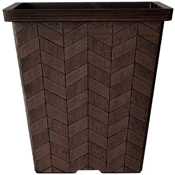 HC 14" Borden Square Low Planter Chestnut