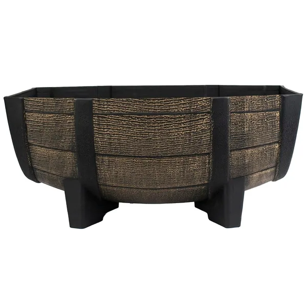 HC 16" Whiskey Barrel Bowl Dark Oak