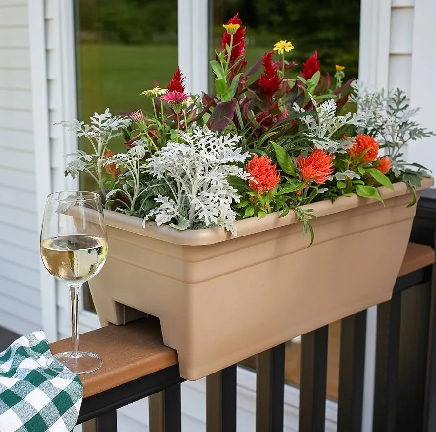 HC 24" Deck Rail Planter Sandstone - Image 2