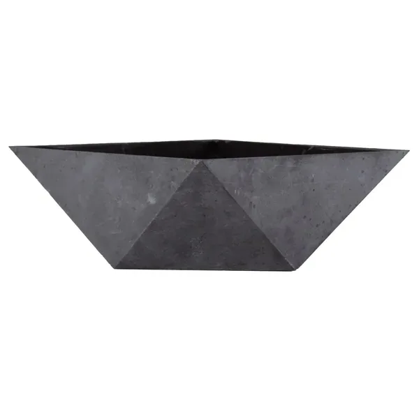 HC 8" Deco Faceted Bowl Faux Concrete - Image 2
