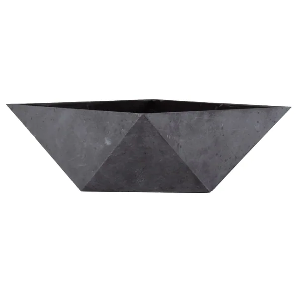 HC 8" Deco Faceted Bowl Faux Concrete