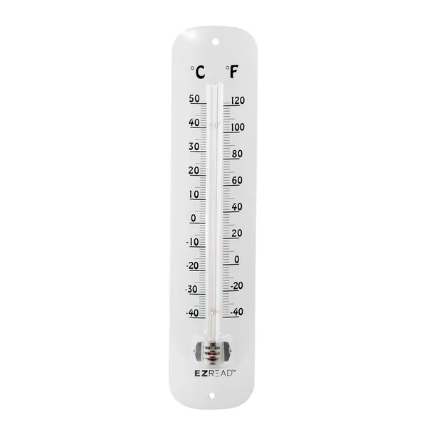 Headwind 12" EZ Read Metal Thermometer White Metal