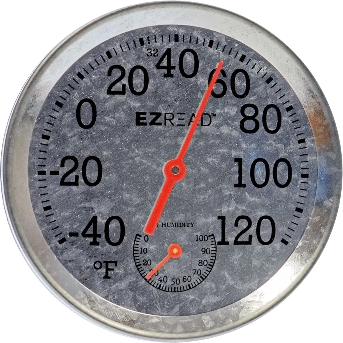 Headwind 8" EZ Read Metal Dial Thermometer/ Hygrometer Antique Aluminum - Image 2