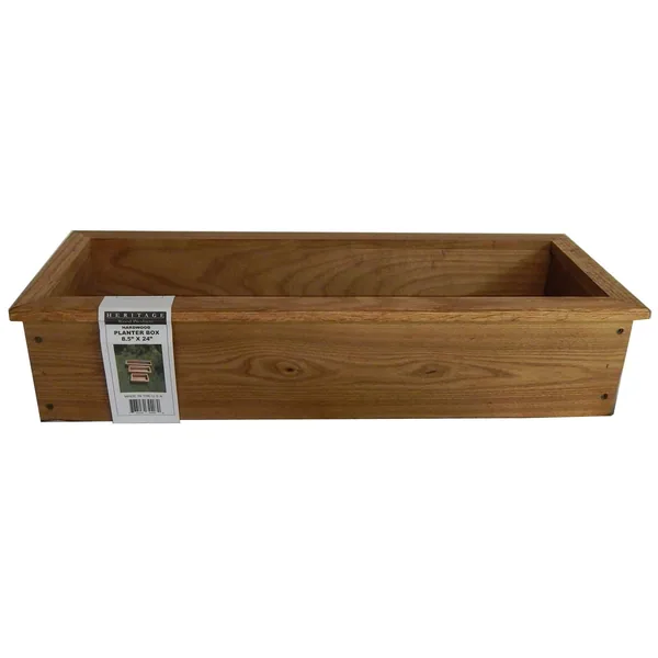 Heritage Wood Planter Box 8.5"x24" Stained Walnut