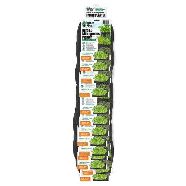 High Caliper Growing Smart Pot 12pc Herbs & Micro Greens Clip Strip Black Assorted Sizes (4 Each 1 gal, 2 gal & 3 gal)