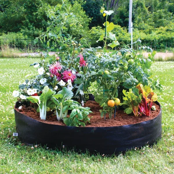 High Caliper Growing Smart Pot 50" Round Raised Bed Black