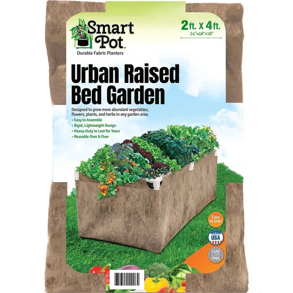 High Caliper Growing Smart Pot PVC Ready Raised Bed Liner Natural 2x4'