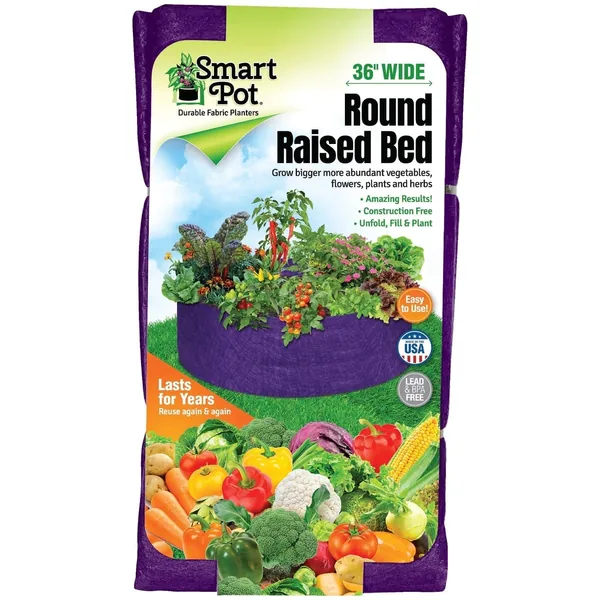 High Caliper Growing Smart Pot Round Raised Bed 36" Purple