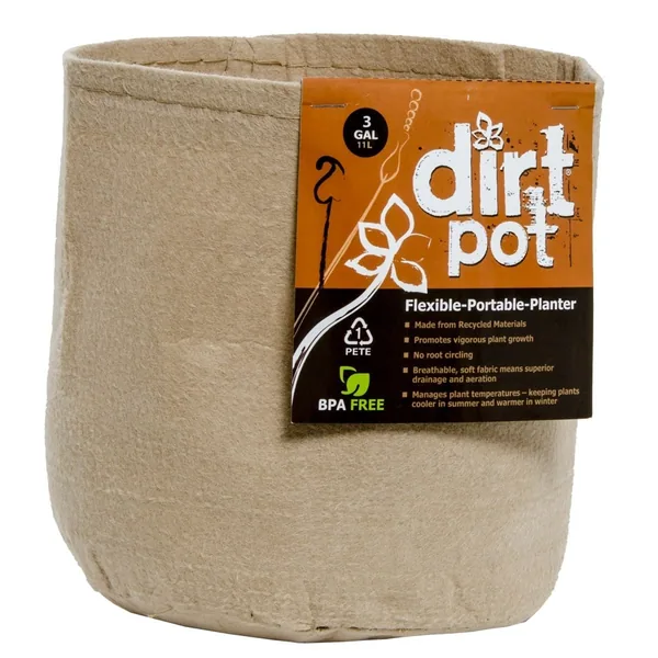 Hydrofarm, HDF Dirt Pot Tan 3Gal