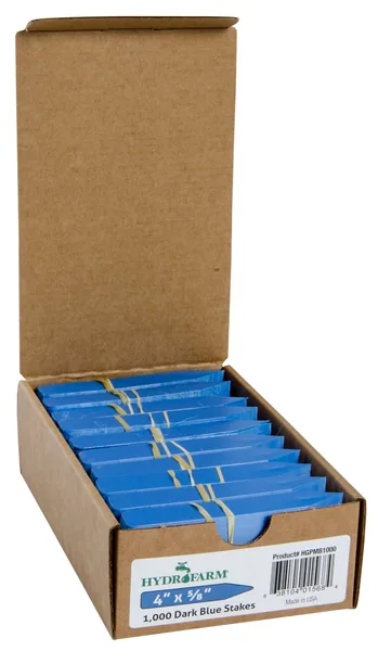 Hydrofarm Plant Stake Labels, Blue, 4" x 5/8" - Case of 1,000