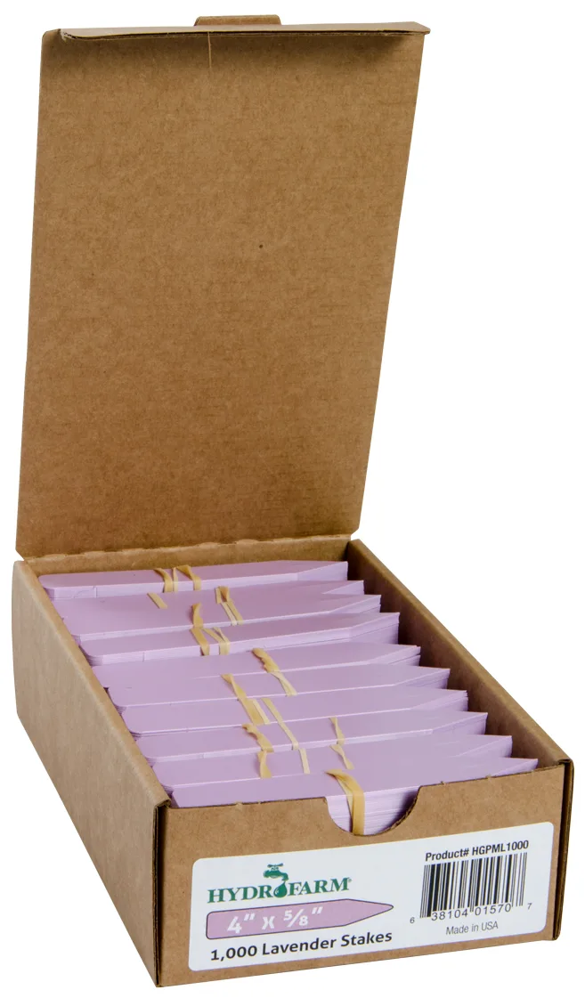 Hydrofarm Plant Stake Labels, Lavender, 4" x 5/8" - Image 2