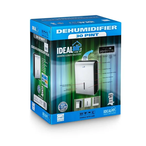 Ideal-Air 50 Pint Dehumidifier (Up to 80 Pints/Day)