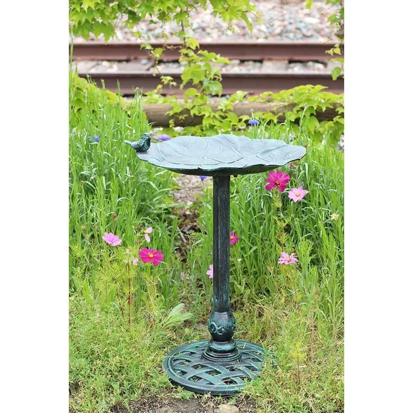 Innova Lily Pad Bird Birdbath Verdigris