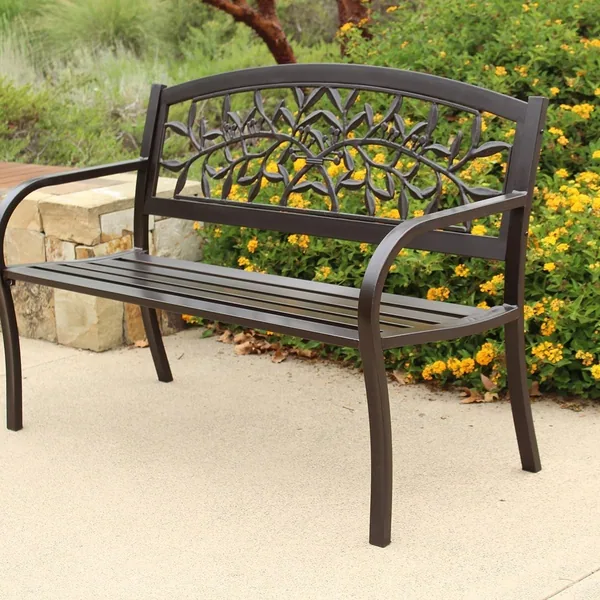 Innova Spring Leave Steel Bench Bronze