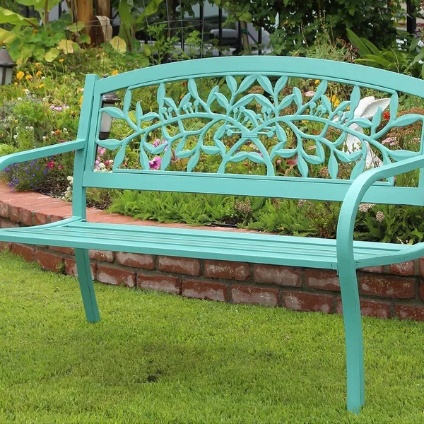 Innova Spring Leave Steel Bench Patina