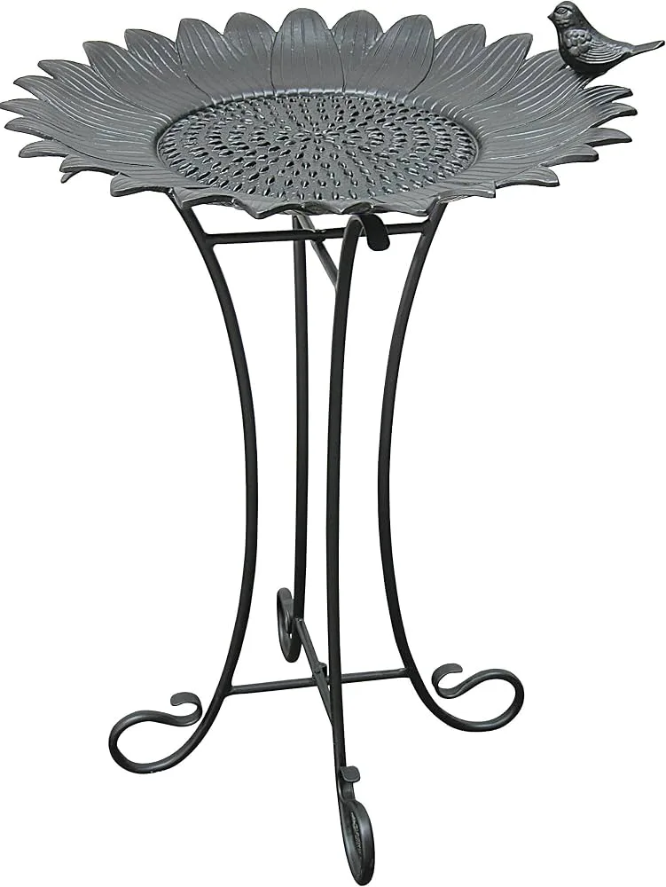 Innova Sunflower Birdbath Antique Black - Image 2