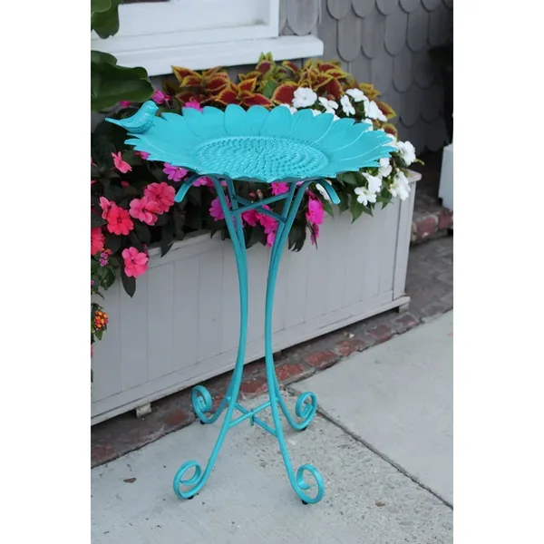 Innova Sunflower Birdbath Brushed Blue - Image 2