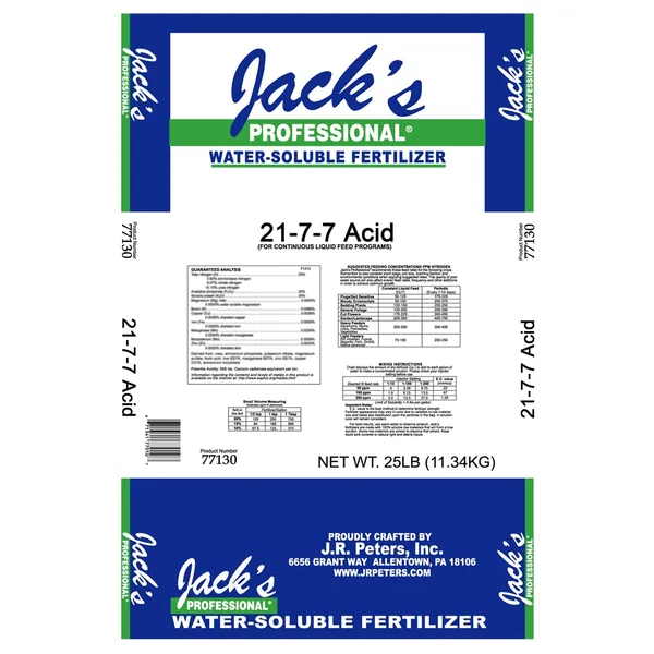 Jacks Prof Acid 21-7-7 25Lb