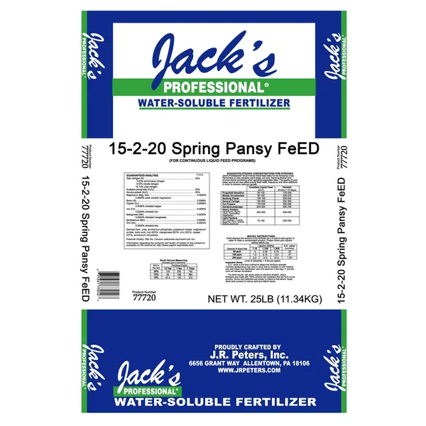Jacks Prof Spring Pansy FeED 15-2-20 25Lb
