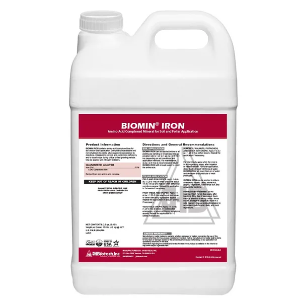 JH Biotech, JH Biomin Iron 5% Fe 2.5Gl OMRI — Case of 2