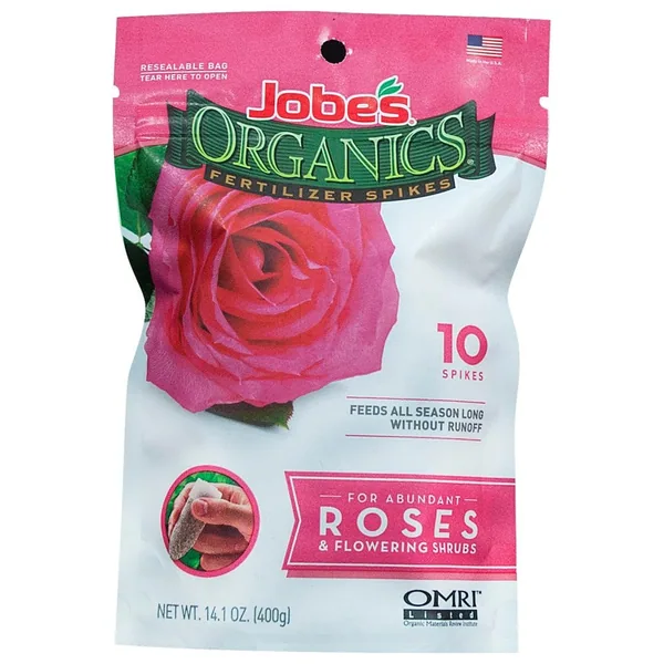 Jobes 10ct Organic Rose & Flower Fertilizer Spikes