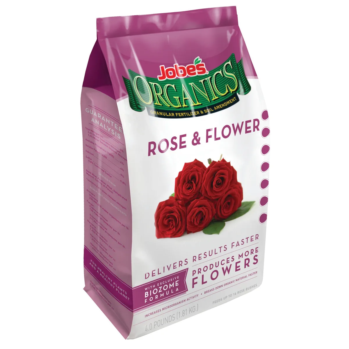 Jobes 4 lbs Organic Rose Fertlizer - Image 2