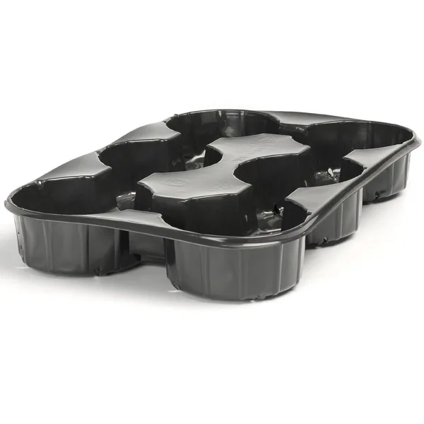 Landmark Plastic t Carry Tray 6 Count Side Bottom Drainage Black /
