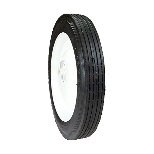 Maxpower 10" x 1.75" Centered Steel Lawn Mower Wheel with Ribbed Tread