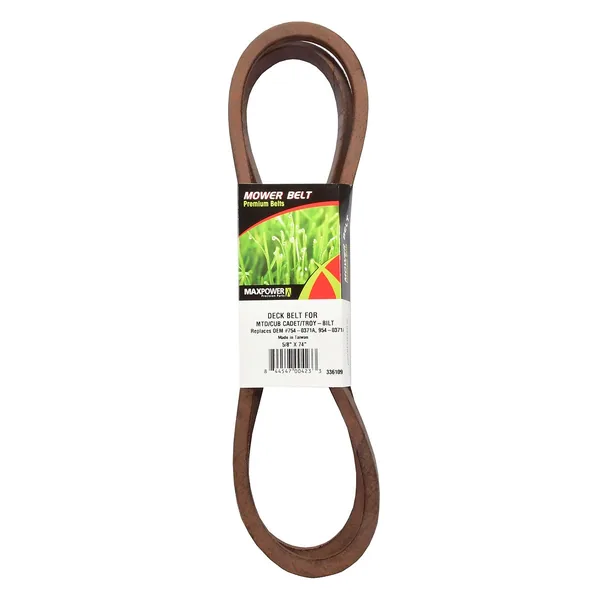 Maxpower Blade to Blade Belt for MTD, Cub Cadet, Troy-Bilt Mowers Replaces OEM #'s 754-0371, 954-0371, 754-0371A, 954-0371A
