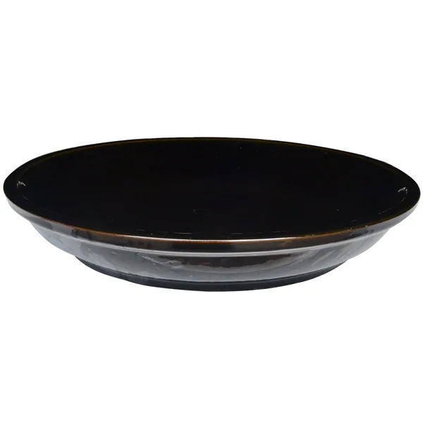 MCarr 11.8" Glazed Flared Round Saucer Glossy Black