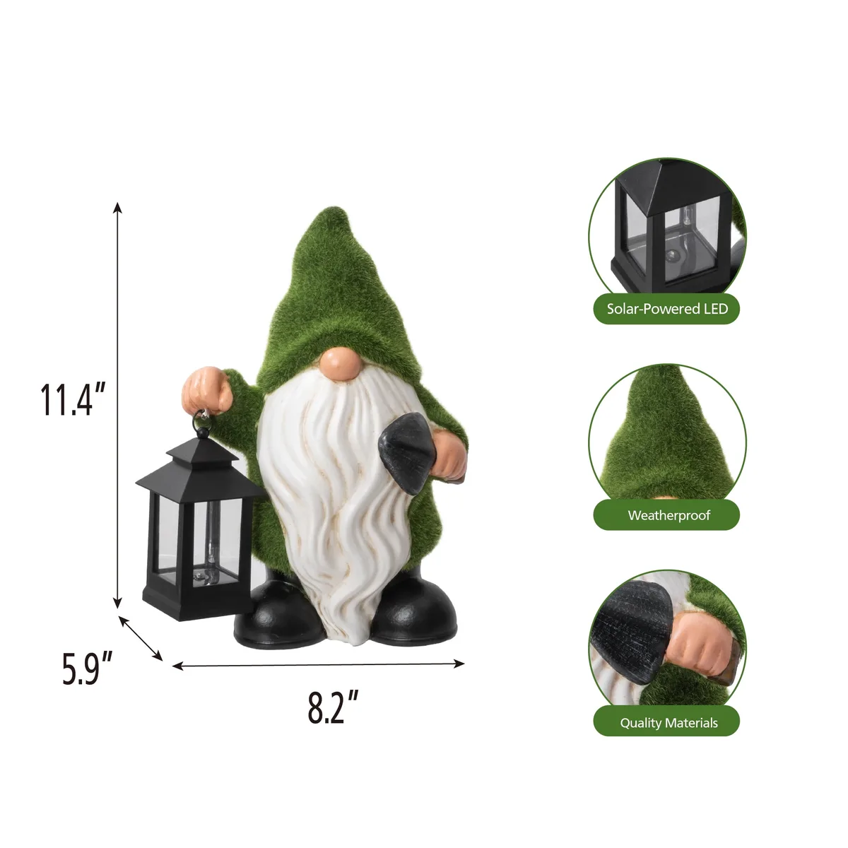 MCarr 12.4" Tall Gnome Mossy Earth - Image 2