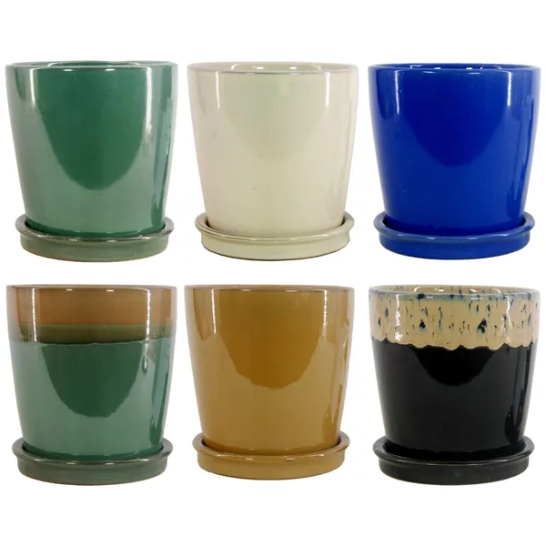 MCarr 12PC 5.5" Round Orchid Pot With Saucer Set (Case of 12)
