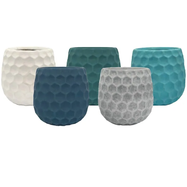 MCarr 12pc 6.1" Dimple Fat Bottom Planter Asst Mixed Colors (Case of 12)