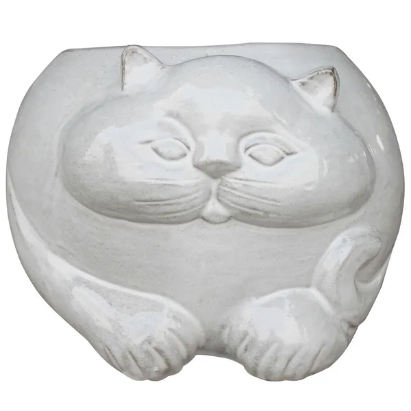 MCarr 13.4" Cat Planter White