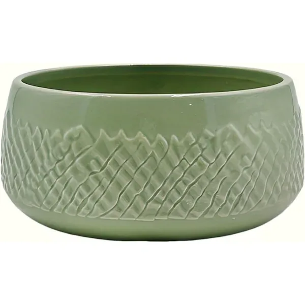 Mcarr 3.9"x3.9"x3.7" Ceramic Pot Glossy Glaze Green and White - Image 2