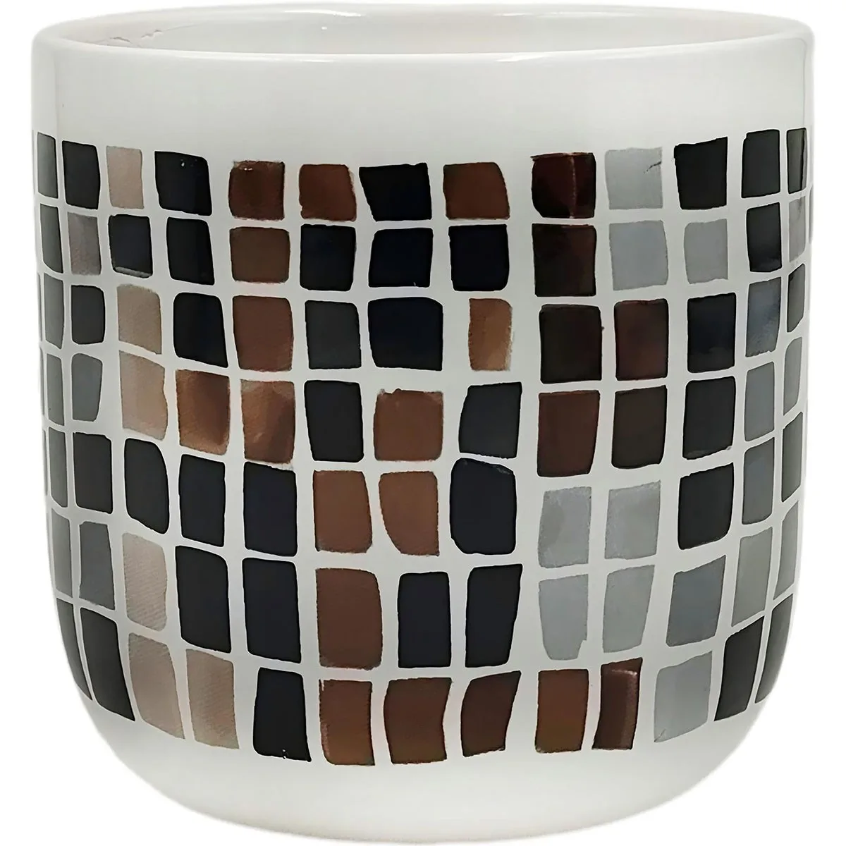 Mcarr 3.9"x3.9"x3.7" Ceramic Pot Glossy Glaze White and Orange - Image 2